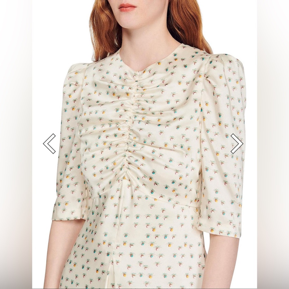 Sandro NWT Aquarelle fruit-print minidress - Picture 5 of 16